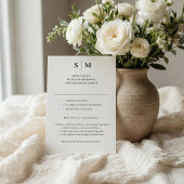 ベージュ モノグラム クラシック 結婚式 RSVP
