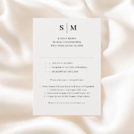 ベージュ モノグラム クラシック 結婚式 RSVP
