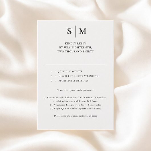 ベージュ モノグラム クラシック 結婚式 RSVP