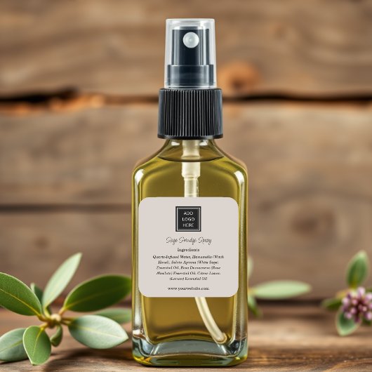 ベージュ |ロゴ原料の製品ラベル スクエアシール