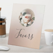 ベージュ ローズ ブライダル シャワー フェイバー 台座サイン (インサイチュ)