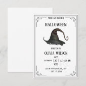 ベージュ ヴィンテージ ハロウィンパーティー 招待状 (正面/裏面)