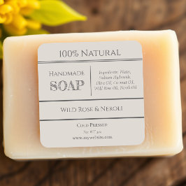 ベージュ |石けん原料製品ラベル スクエアシール