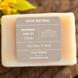 ベージュ |石けん原料製品ラベル スクエアシール