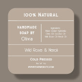 ベージュ |石けん原料製品ラベル スクエアシール