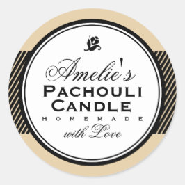 ベージュ |石パーソナライズされたけん&キャンドルシール ラウンドシール