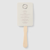 ベージュ、紫および緑のクラシックフローラリース ハンドファン (正面)