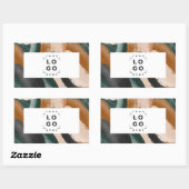 ベージュ、緑の抽象芸術色彩の鮮やかミニマルモダン 長方形シール (シート)