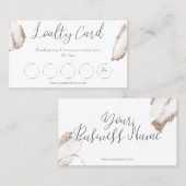 ベージュ&金ゴールドビジネスロイヤリティカード ロイヤリティカード (正面/裏面)