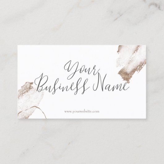 ベージュ&金ゴールドビジネスロイヤリティカード ロイヤリティカード (裏面)