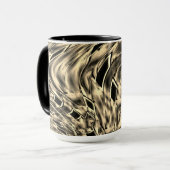 ベージュ、鏡の強い色合いで曲がっている マグカップ (正面左)