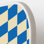 ベージュ+青チェックカー市松模様にボードパターン ピックルボールラケット (左詳細)