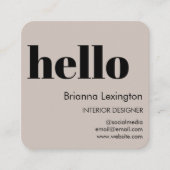 ベージュ | QRコードソーシャルメディアこんにちは スクエア名刺 (正面)