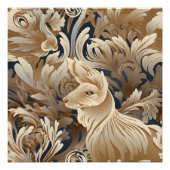 ベージュBOHOウサギ ポスター (正面)