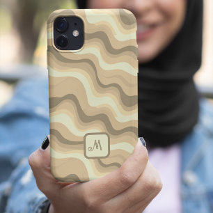 ベージュGroovyレトロ美学モノグラムの- iPhone 11 Proケース