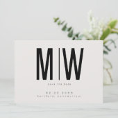 ベージュLg.Monogram Wedding日付を保存 セーブザデート (スタンド正面)