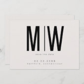 ベージュLg.Monogram Wedding日付を保存 セーブザデート (正面/裏面)