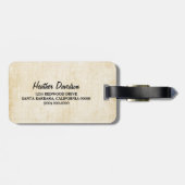 ベージュMehndiのモチーフの荷物のラベル ラゲッジタグ (裏面横)