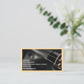 ベージュQrコードブラックヴァイオリン奏者 名刺 (スタンド正面)