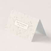 ベージュQRコード折り畳み名刺ミニマリスト 名刺 (正面)