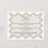 ベージュTaupe波形縁ど詳細エンクロージャカード 招待状 (正面/裏面)