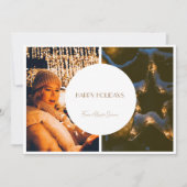 ベージョシンプルンコラージクリスマスフォトカード サンキューカード (正面)