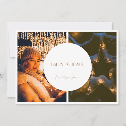 ベージョシンプルンコラージクリスマスフォトカード サンキューカード (正面)