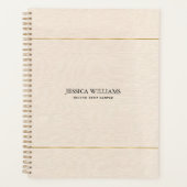 ベージリンテクスチャシンプル金ゴールドフレーム プランナー手帳 (正面)