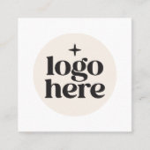 ベージロゴQRコードソーシャルメディア スクエア名刺 (正面)