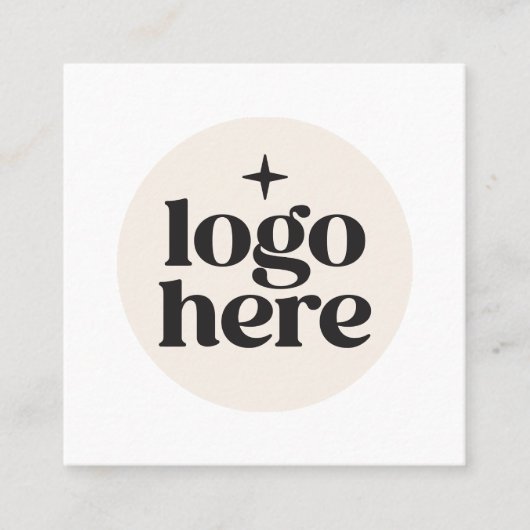 ベージロゴQRコードソーシャルメディア スクエア名刺 (正面)