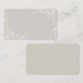 ベージーリーフモチーフサンクスギビングフラット プレイスカード (正面/裏面)