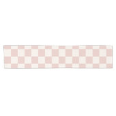 ベージ淡い色のュパタ市松模様にーンチェッカー ショートテーブルランナー (横)