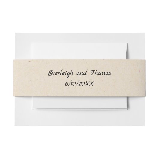 ベージ素朴ュクラフトフェイク厚紙ベリーバンド 招待状ベリーバンド (正面例)