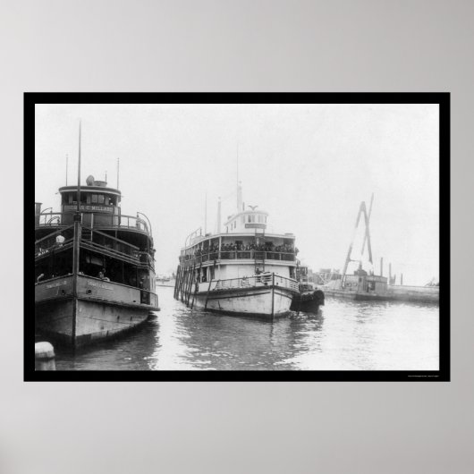 ベージ運の移民エリス島， NY 1920 ポスター (正面)