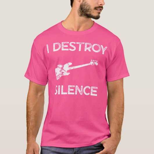 ベースおもしろいギターI沈黙を破る Tシャツ (正面)