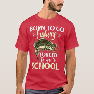 ベースおもしろい魚釣りグラフィックキッズガールズボーイズフィッシャーム Tシャツ