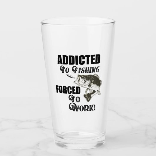 ベースおもしろい魚釣りワーク引用文スポーツホビー タンブラーグラス (正面)