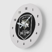 ベースおもしろい魚釣り引用文時計 ラージ壁時計 (傾斜)