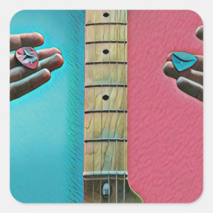 ベースのギタリストのギフト スクエアシール