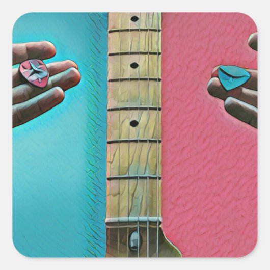 ベースのギタリストのギフト スクエアシール (正面)