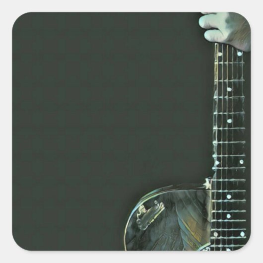 ベースのギタリストのギフト スクエアシール (正面)