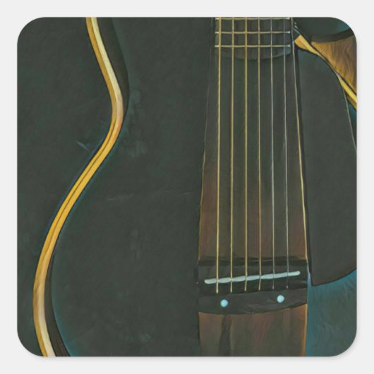 ベースのギタリストのギフト スクエアシール (正面)