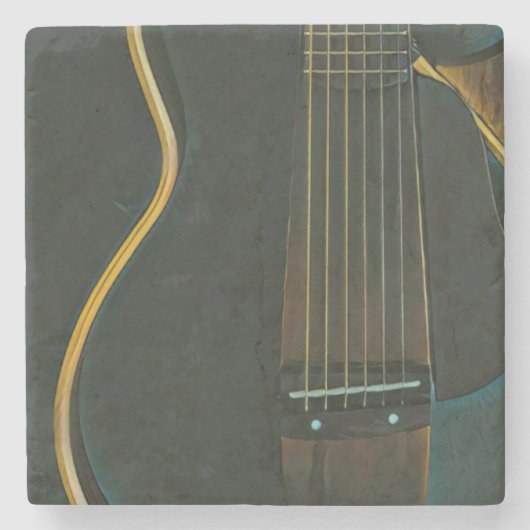 ベースのギタリストのギフト ストーンコースター (正面)