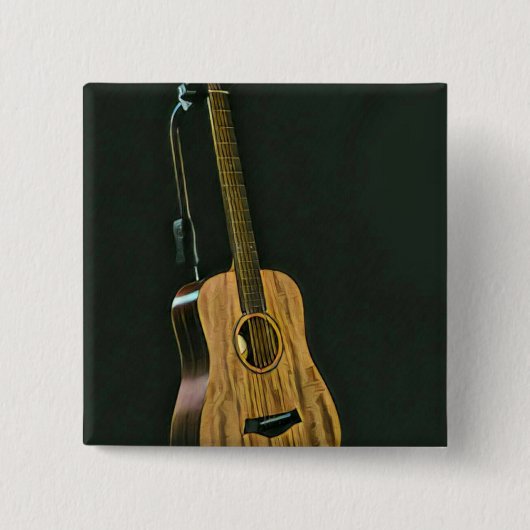 ベースのギタリストのギフト 缶バッジ (正面)