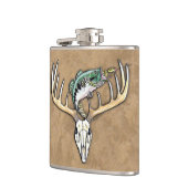 ベースのジャンプ大きなラック鹿の角を飲む フラスク (左)