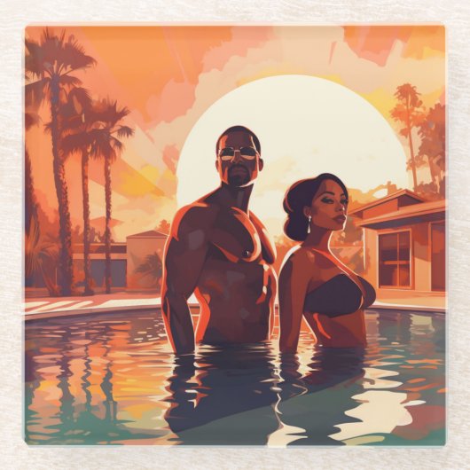 ベースカチオン#2 ガラスコースター (正面)