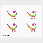 ベースカラフルクレフ、 音符記号 楕円形シール (シート)