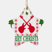 ベースギターのメリークリスマス。 セラミックオーナメント (右)