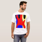 ベースギターの絵画の抽象芸術の明るい色 Tシャツ (正面フル)