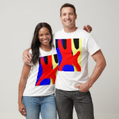 ベースギターの絵画の抽象芸術の明るい色 Tシャツ (ユニセックス)